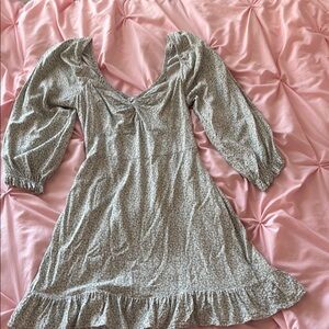 Hollister Green Ruffled Sundress with 3/4 Bishop Sleeves